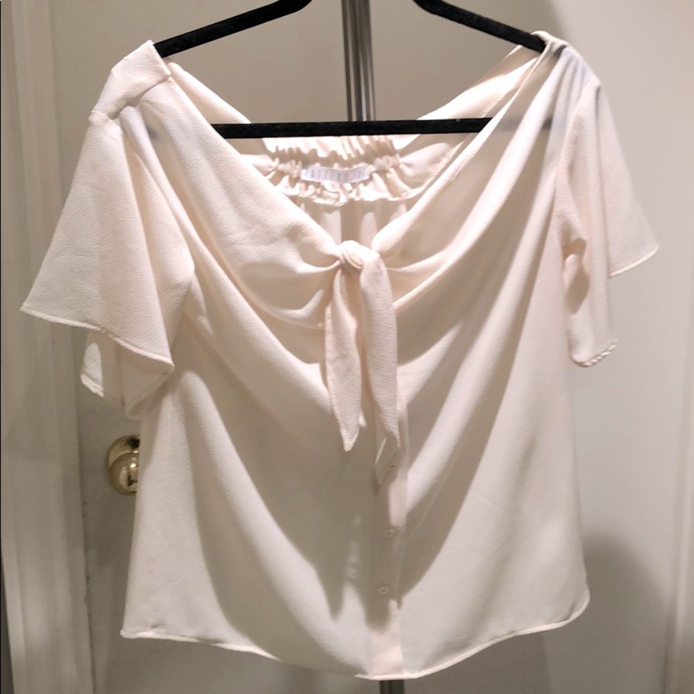 Off white bow blouse